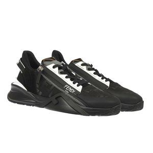 FENDI ROMA Ladies Black FF Zucca Ladies Black FF Zucca Logo Sneaker Shoes (37.5)